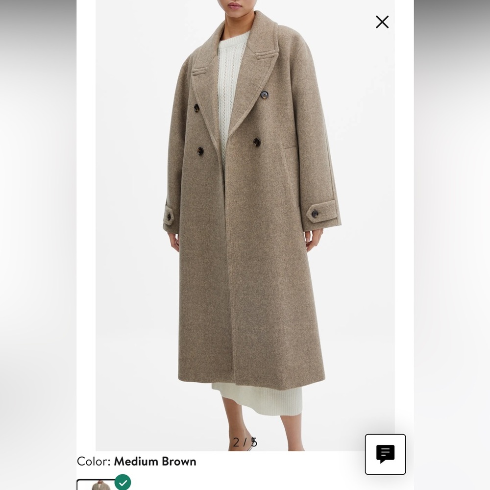MANGO DOUBLE BREASTED OVERSIZED COAT